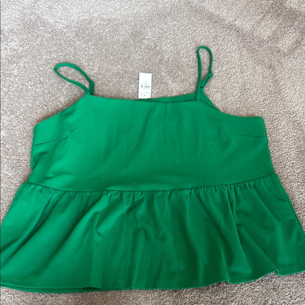 Ann Taylor Green Peplum Crop Camisole